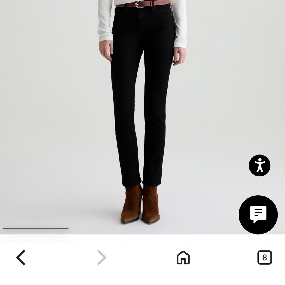 Ag Adriano Goldschmied Black Straight-Leg Women's Jeans